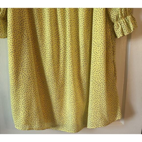 Who What Wear Womens Yellow Short Shift Baby Doll Dress Ruffle Sleeves Size S - Picture 7 of 7